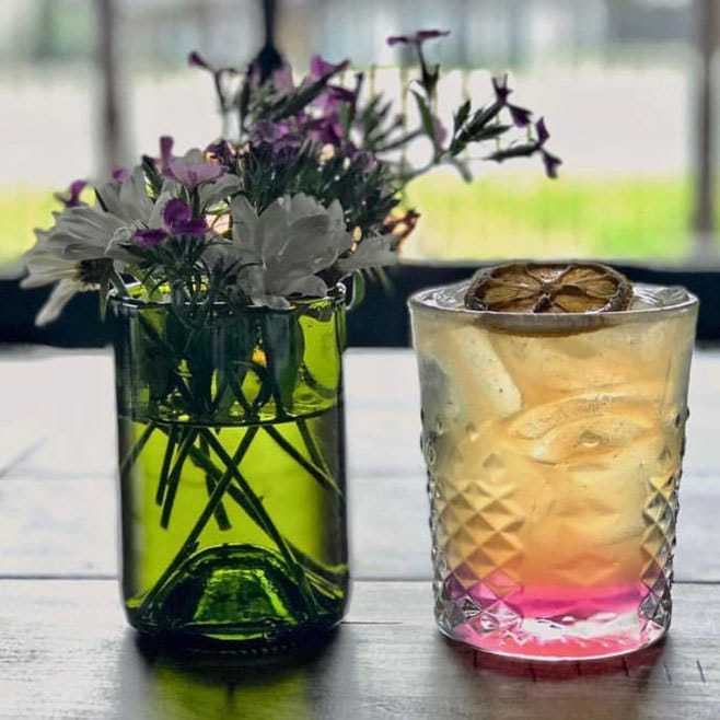 Cocktail posed with flowers